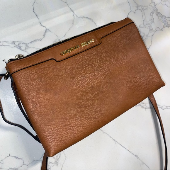 Christian Siriano Crossbody Bag Purse Brown Tan - Picture 5 of 12